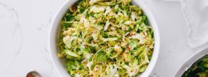 Brussels Sprouts Salad with Grainy Mustard Dressing